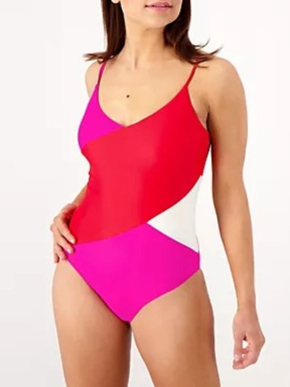Summersalt Brand Women's size 8 Red/Pink/White The Marina One Piece Swimsuit
